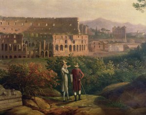 Johann Wolfgang von Goethe (1749-1832) na návštěvě Kolosea v Římě, kolem roku 1790