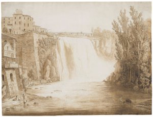 Velký vodopád Isola del Liri, 1793 od Jacob Philippe Hackert
