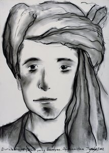 Durabali, 18 let Young, Bamyan, Afghánistán, 2002 (uhlí na papíře)