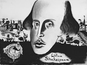 William Shakespeare (1564-1616) 1994 (uhl na papíře) od Jacob Sutton