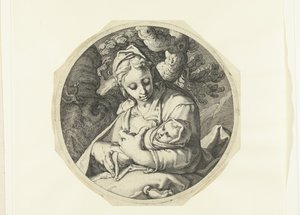 Marie s Ježíškem Marie s Ježíškem a Josef s tesařským nářadím (název série) od Jacob de Gheyn (II) (workshop of)