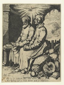 Starý pár se modlí Vreedsamich paer (název na objektu) od Jacob de Gheyn (III)