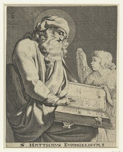 Evangelista Mattheüs S. Matthaeus Evangelista (titul na předmětu) od Jacob de Gheyn (III)
