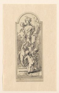 Putti s bustou ženy mezi stromy od Jacob de Wit