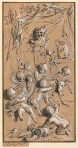 Putti hraje před hermou od Jacob de Wit