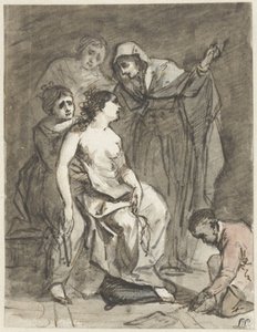 Náčrt kajícné Magdaleny (?) od Jacob de Wit