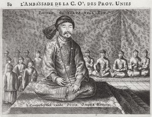 Portrét starého místokrále, z popisu holandského velvyslanectví v Číně, 1665