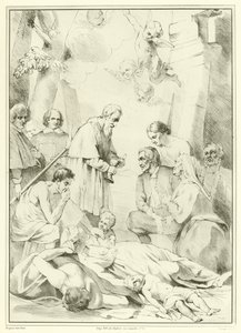 St Macarius z Gentu poskytuje pomoc obětem moru