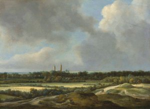Rozsáhlá krajina s obilnými poli, za nimi Heemstede od Jacob van Ruisdael