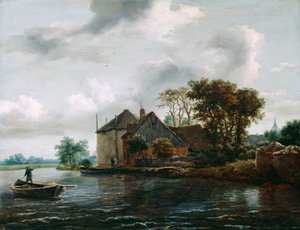 Farma a Hayrick na řece od Jacob van Ruisdael