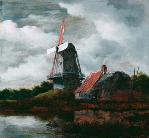 Krajina se statkem a větrným mlýnem od Jacob van Ruisdael