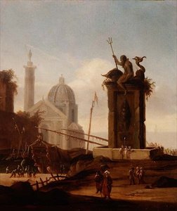 Italské capriccio ve středomořském přístavu