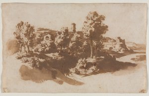 Krajina s opevněním mezi Marinem a Frascati, c. 1650.