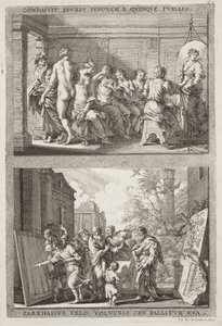 Zeuxis a Parrhassius od Jacob von Sandrart