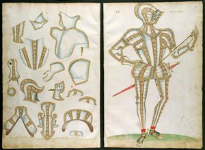 Oblek brnění pro My Lorde Skrope, z „Album alžbětinského zbrojaře“, 1589