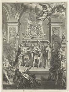Maria Stuartovna předá Williamovi III velitelský štáb od Jacobus Baptist