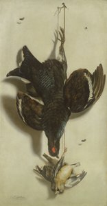 Trompe loeil tetřívka a pěnkavy od Jacobus Biltius