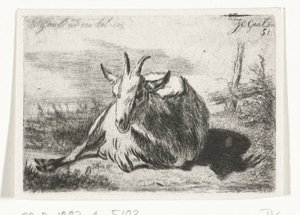 Ležící koza, vlevo od Jacobus Cornelis Gaal