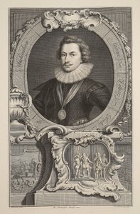 Portrét George Villierse, vévody z Buckinghamu, ilustrace z 