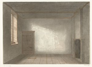 Pokoj Cornelis de Witt ve vězení Gevangenpoort, Haag, 1844