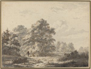 Lovci na okraji lesa od Jacobus Theodorus Abels