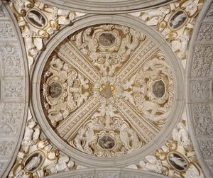 Detail stropu v galerii Sansovino, Benátky, cca 1537 (kámen) od Jacopo (1486 1570) Sansovino