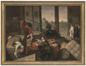 Povolání svatého Matouše (olej na plátně) od Jacopo (1510 92) (circle) Bassano