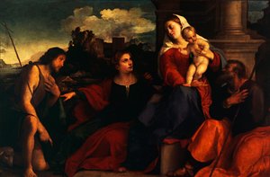 Sacred Conversation, cca 1525 (olej na plátně)