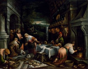 Kristus v domě Marie, Marty a Lazara od Jacopo Bassano