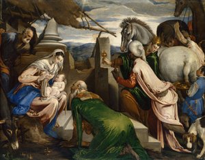 Klanění tří králů, asi 1555