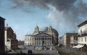 Pohled na Pantheon v Římě par Fabris, Jacopo (1689-1761). Olej na plátně, rozměr : 73x112,4, , Soukromá sbírka od Jacopo Fabris