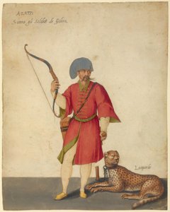 Lučištník Azappo s gepardem od Jacopo Ligozzi