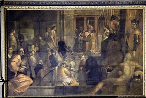 Cosimo I. de Medici zakládající Řád svatého Štěpána od Jacopo Ligozzi