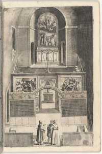 Interiér kostela minor [deska F] od Jacopo Ligozzi