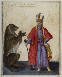 Janissery a medvěd, kresba Jacopo Ligozzi (1547-1626)