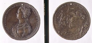 Portrétní medaile, líc zobrazující Hippolyta Gonzagu, rub možná zobrazující Juno na jejím voze (bronz) od Jacopo Nizzola da Trezzo