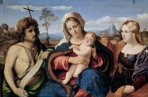 Madona s dítětem se svatým Janem Křtitelem a Marií Magdalenou, 1520-1523