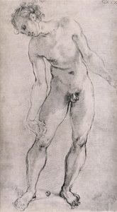 Studie mužské postavy pro oltářní obraz "Deposition" v Capella Capponi, Santa Felicita, Florencie, 1525-27 (uhel) od Jacopo Pontormo