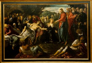 Vzkříšení Lazara od Jacopo Robusti (studio of) Tintoretto