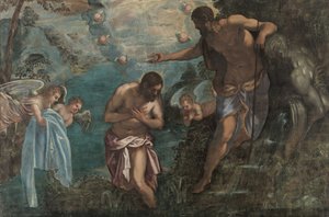 Křest Kristův, 80. léta 16. století od Jacopo Robusti Tintoretto