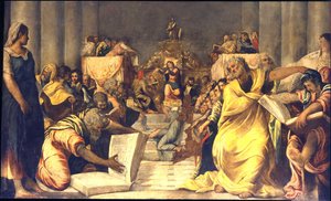 Kristus mezi lékaři od Jacopo Robusti Tintoretto