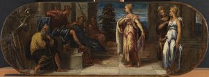 Ester a Ahasver nebo Šalomoun a královna ze Sáby, 1545 od Jacopo Robusti Tintoretto