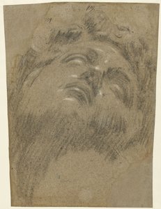 Giuliano dei Medici podle Michelangela, cca 1550 (křída na papíře) od Jacopo Robusti Tintoretto