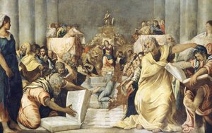 Ježíš mezi lékaři v jeruzalémském chrámu od Jacopo Robusti Tintoretto