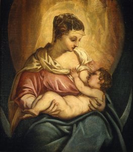 Kojící Madonnu. od Jacopo Robusti Tintoretto