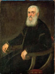 Muž s bílým plnovousem v křesle (olej na plátně) od Jacopo Robusti Tintoretto