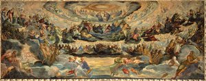 Ráj, skica pro Sala del Maggior Consiglio ... od Jacopo Robusti Tintoretto