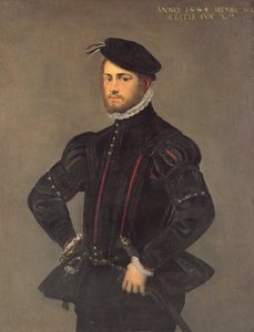 Portrét mladého muže, 22 let, 1554 od Jacopo Robusti Tintoretto