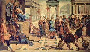 Šalamoun a královna ze Sáby od Jacopo Robusti Tintoretto