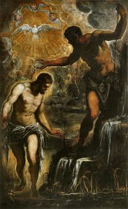 Křest Krista, kolem roku 1589 od Jacopo Robusti Tintoretto